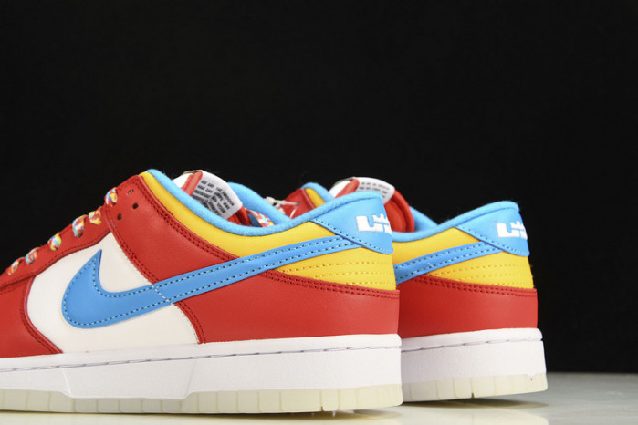 lebron james x nike dunk low fruity pebbles dh8009-600