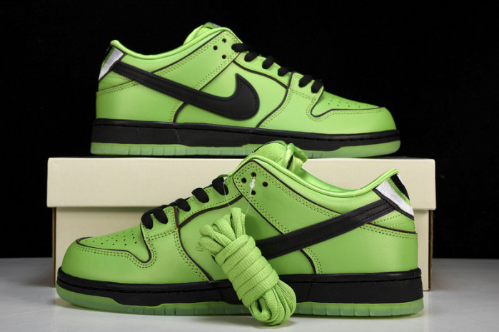 the powerpuff girls x nike sb dunk low “buttercup” fz8319-300
