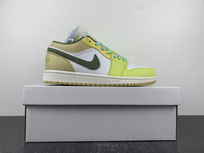air jordan 1 low light olive pale citron fd9906-131