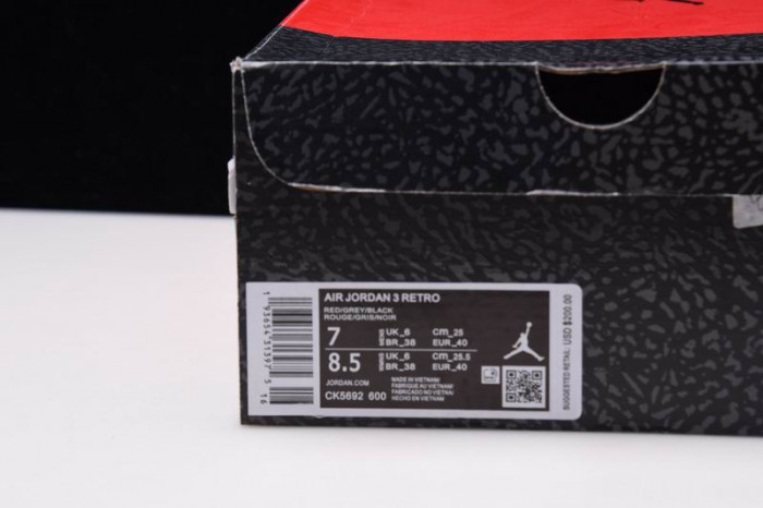 air jordan 3 “red cement” ck5692-600