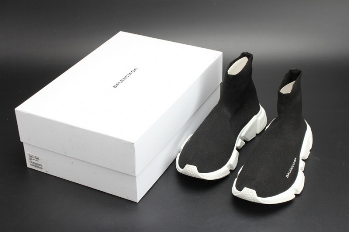 bl stretch mesh high top sneaker black white