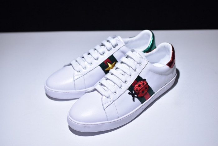 gc ace embroidered low-top sneaker with ladybird