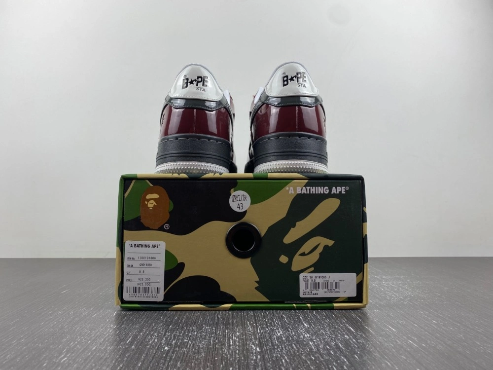 Lightweight A Bathing Ape Bape Sta Nostalgic Burgundy Grey 5317