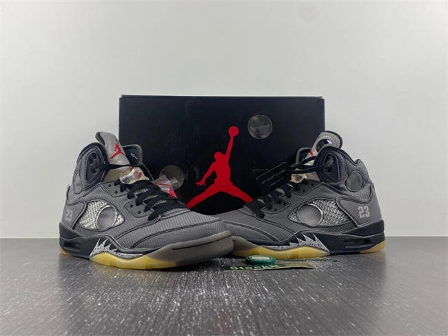 Comfortable Jordan5 Off-White Black CT8480- 5043