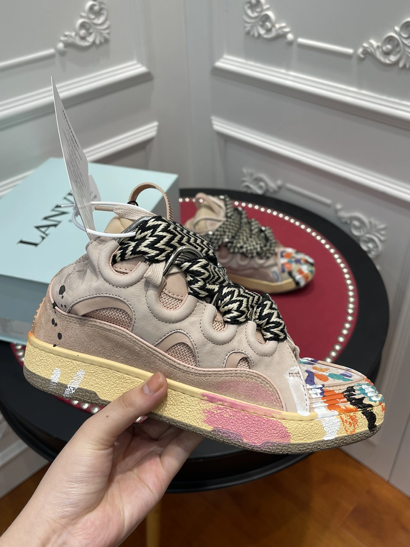 Lanvon Leather CurbGallery Dept. Pale Pink Multi FM-SKRK11-DRGD-P22B5S Lightweight 980